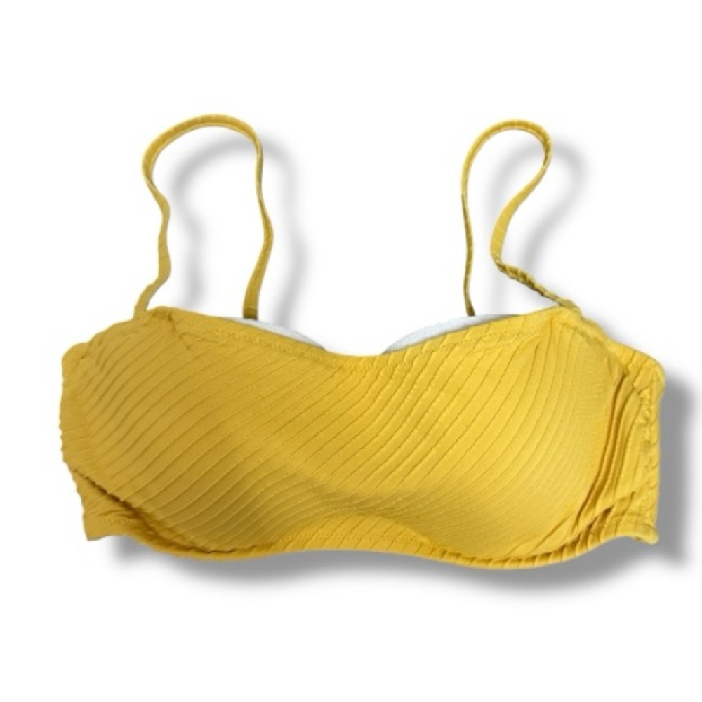 Shade & Shore | Yellow Bandeau Bikini Top w/ Removable Straps | 34C